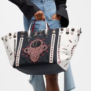 Sold! Christian Louboutin NWT Breizcaba Large Tote in Canvas black white